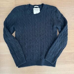 Abercrombie & Fitch Navy Crewneck Sweater Cable Knit